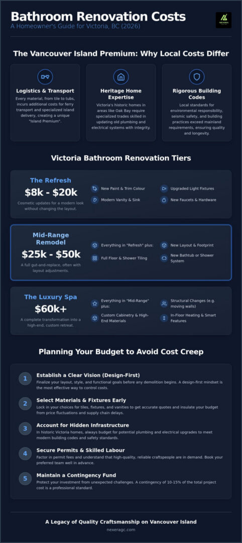 Bathroom Renovation Cost in Victoria, BC: The 2026 Homeowner’s Budgeting Guide